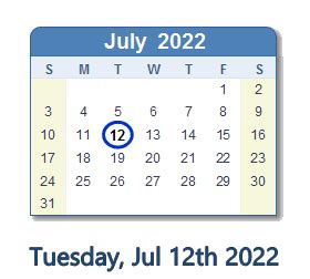 July 12, 2022 .